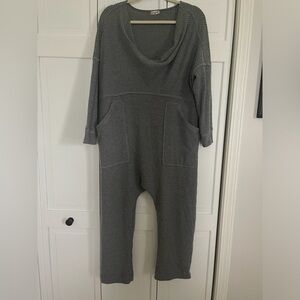 Free People Gray Kickback Fall Jumpsuit oversized